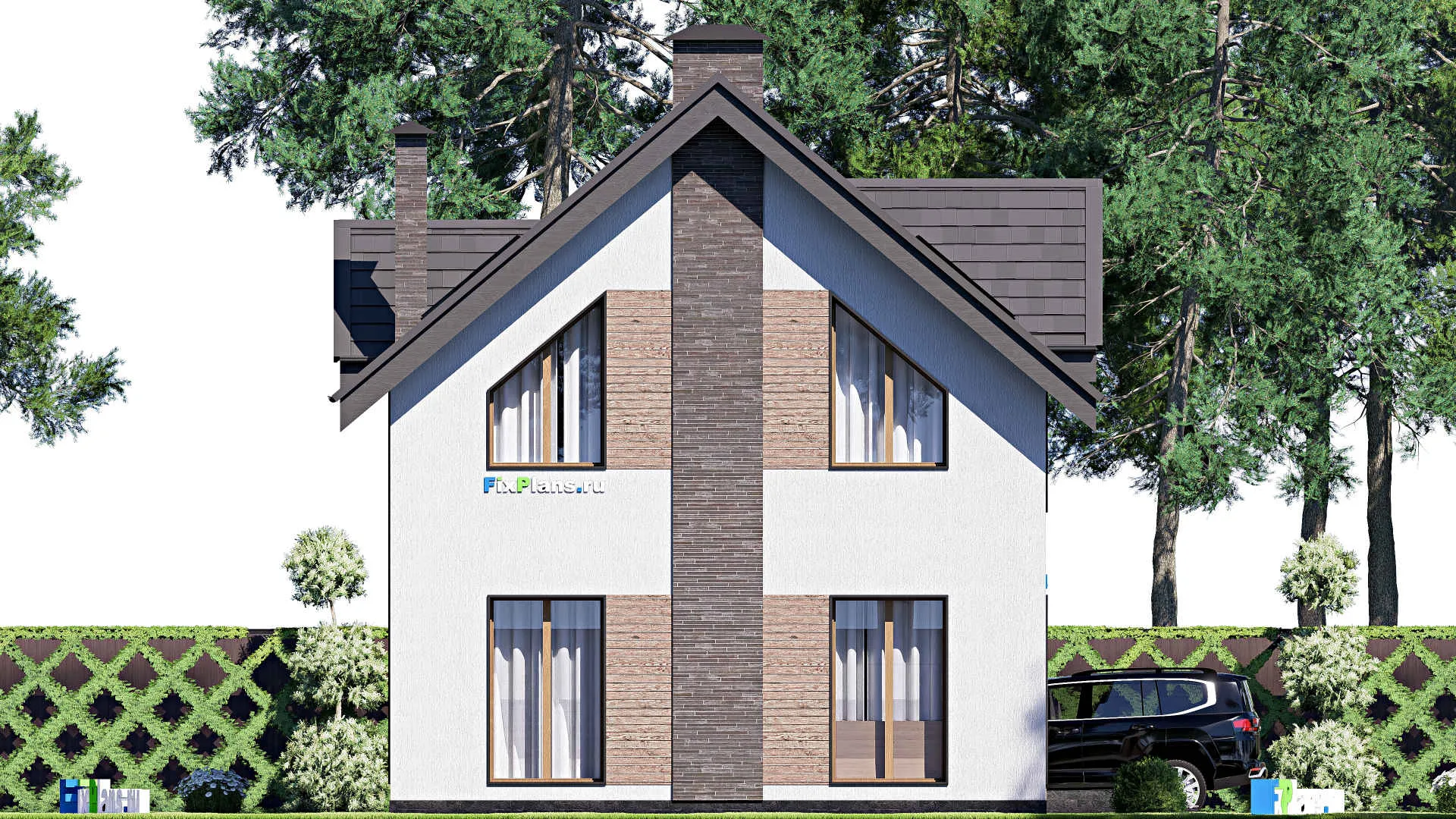 F-19367 - Планы дома с мансардой 10 на 13, площадью 160 м² с 4 спальнями