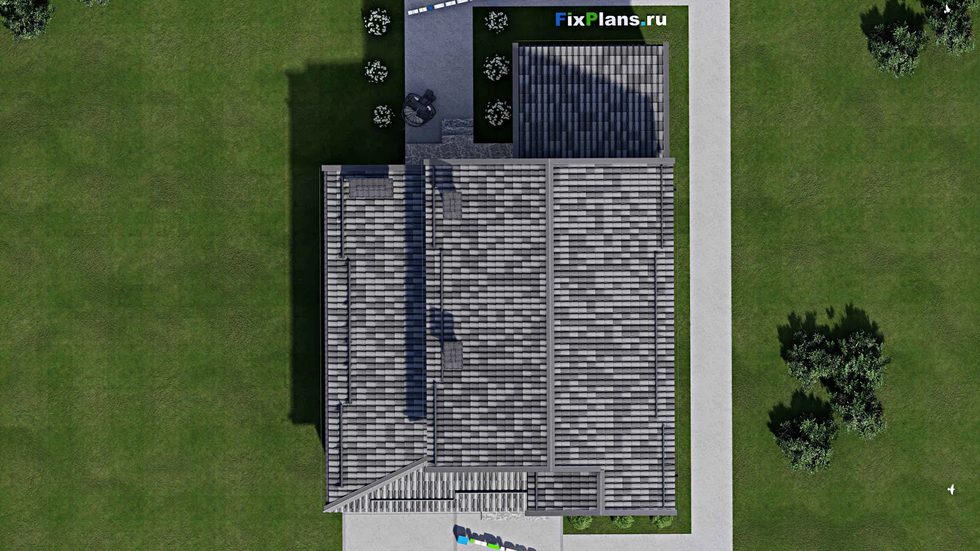 F-7280 - Планы двухэтажного дома 12 на 16, площадью 190 м² с баней и 4 спальнями