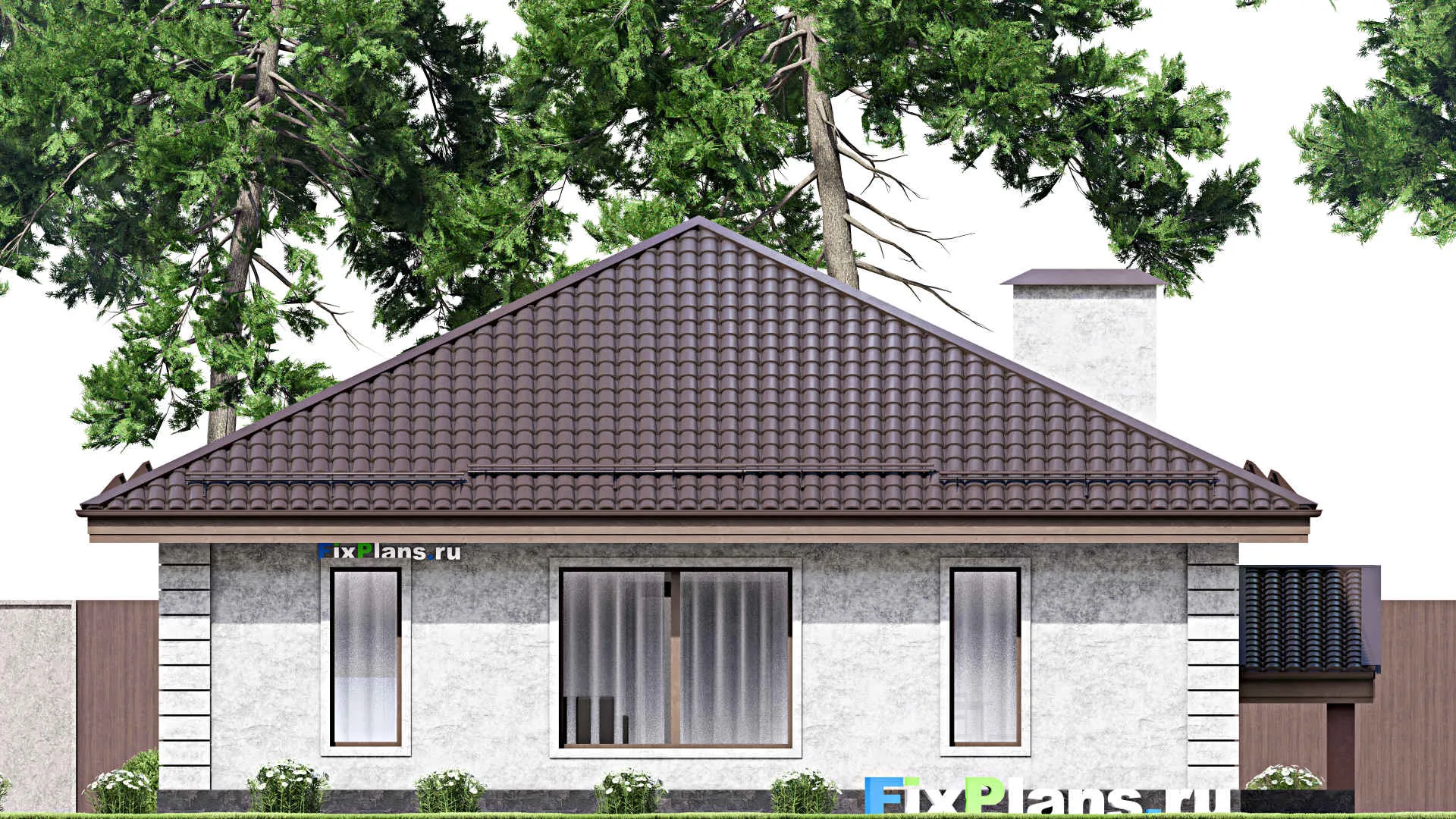 F-14219 - Проект одноэтажного дома 13 на 15, площадью 250 м² с цокольным этажом и 3 спальнями