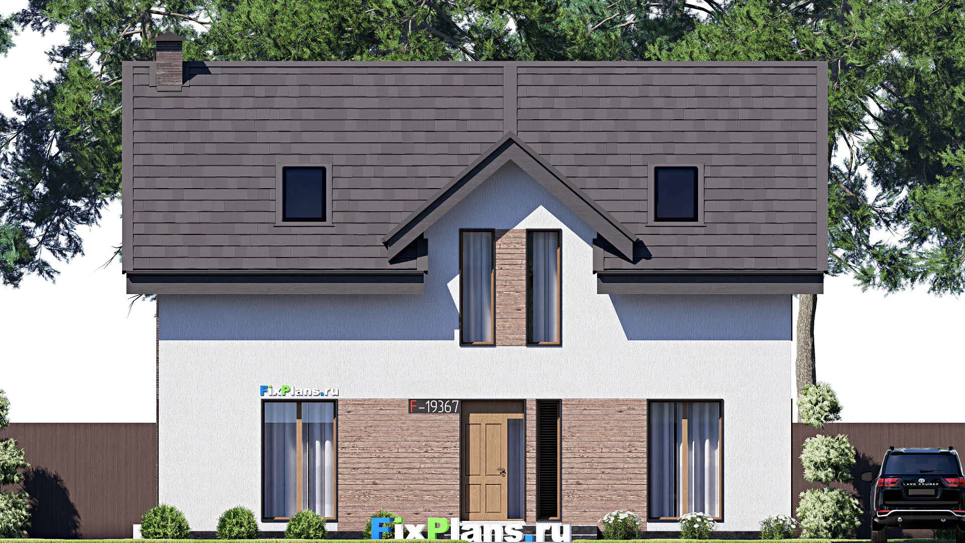 F-19367 - Планы дома с мансардой 10 на 13, площадью 160 м² с 4 спальнями