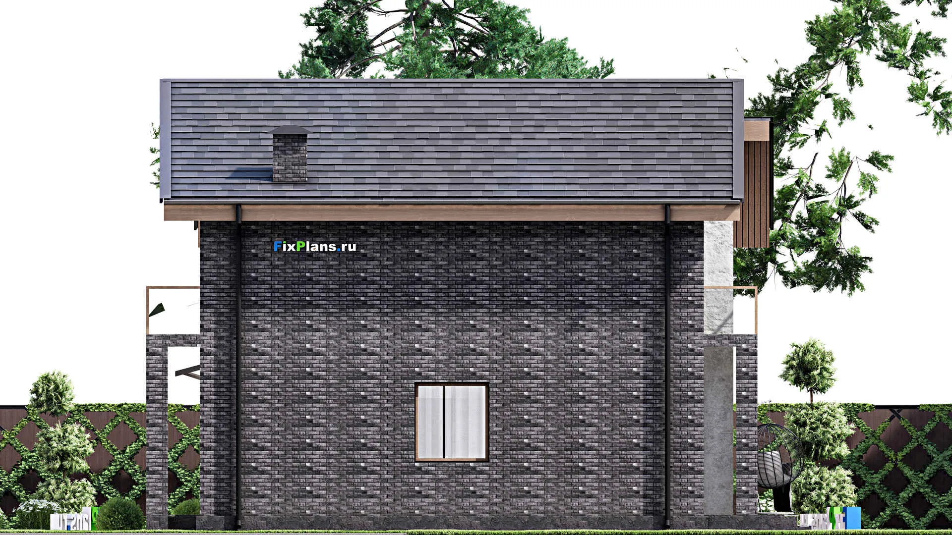 F-12113 - Проект дома с мансардой 9 на 12, площадью 130 м² с террасой, балконом и 4 спальнями