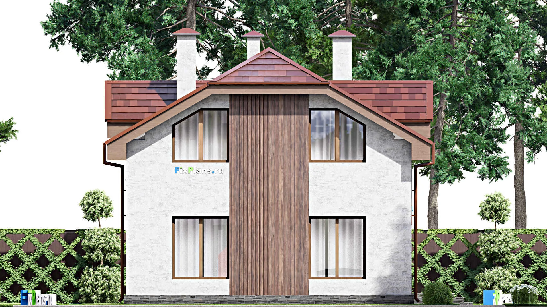 F-13409 - Проект дома с мансардой 11 на 14, площадью 150 м² с 5 спальнями