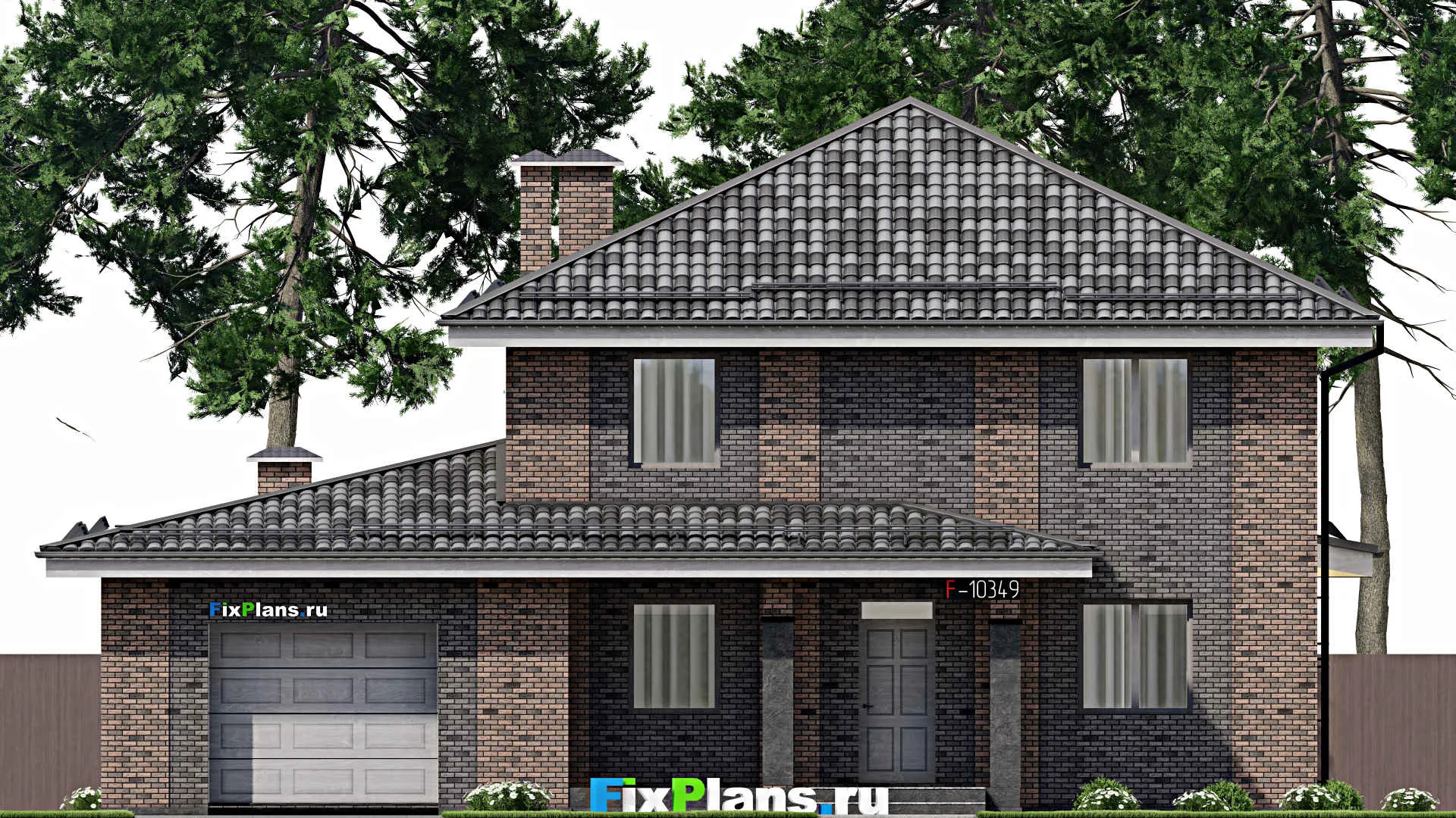 F-10349 - Проект двухэтажного дома 16 на 19, площадью 330 м² с 5 спальнями