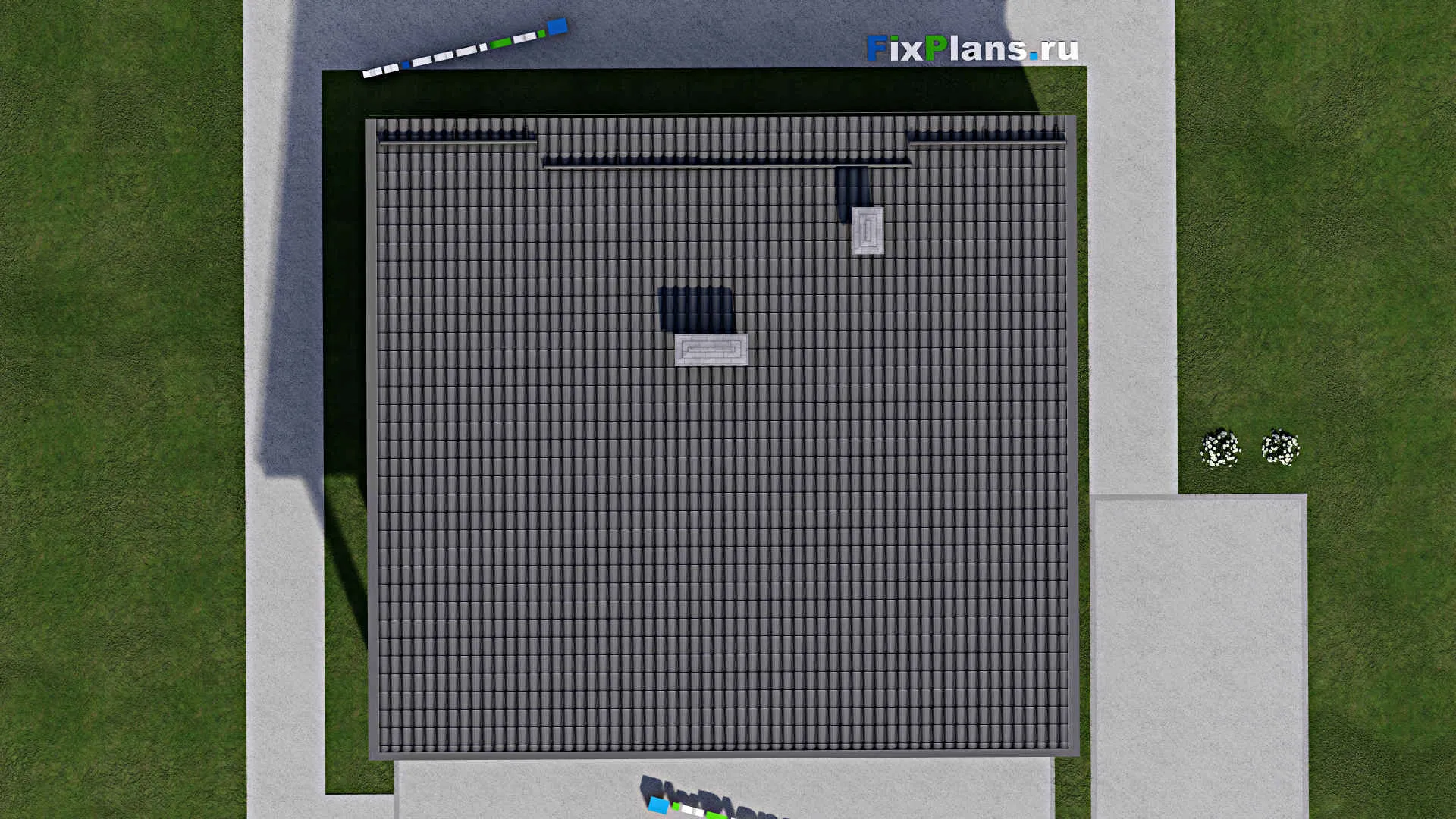 F-10115 - План одноэтажного дома 11 на 13, площадью 120 м² с террасой и 4 спальнями
