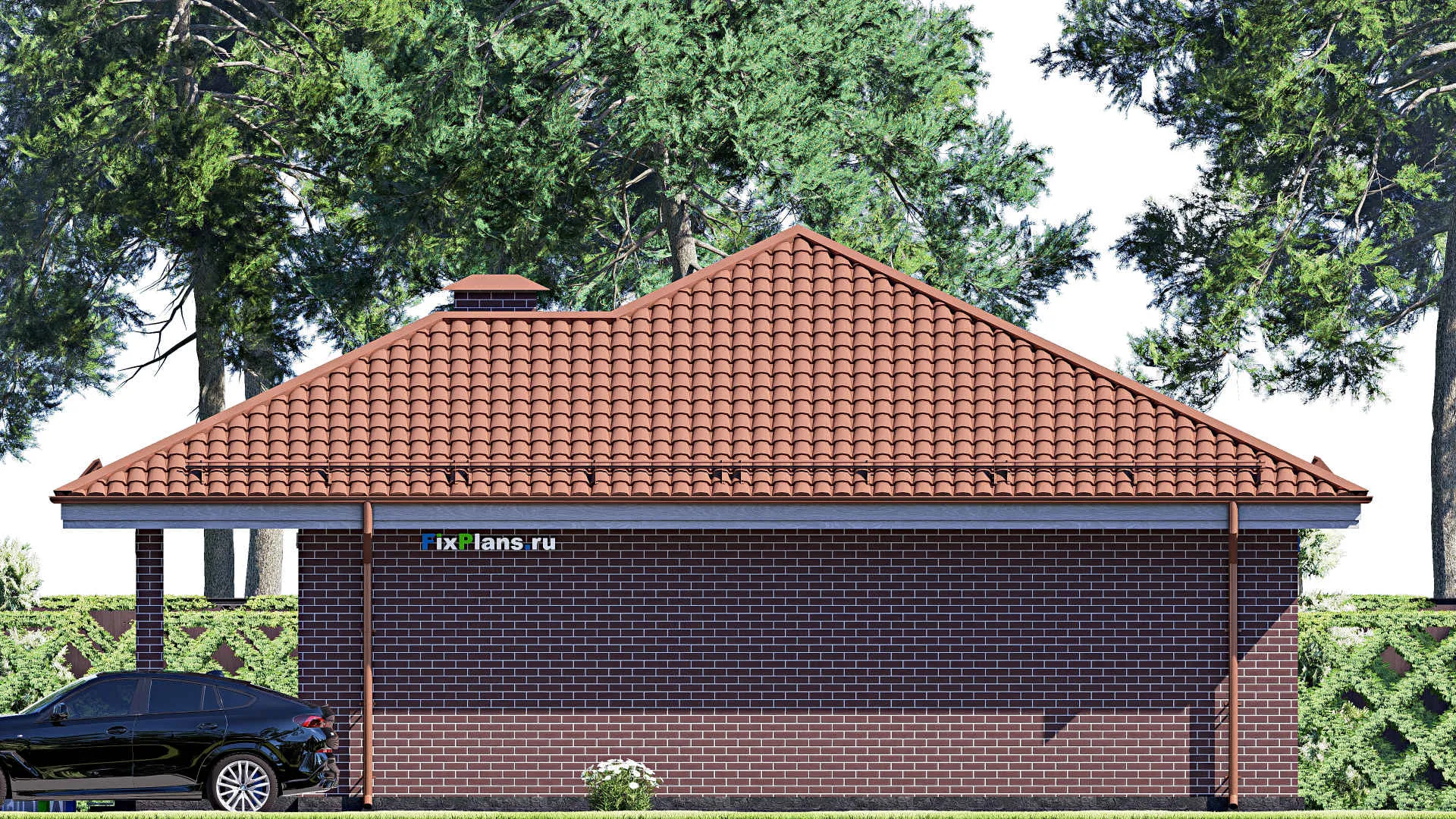 F-18296 - Проект одноэтажного дома 12 на 13, площадью 120 м² с 2 спальнями