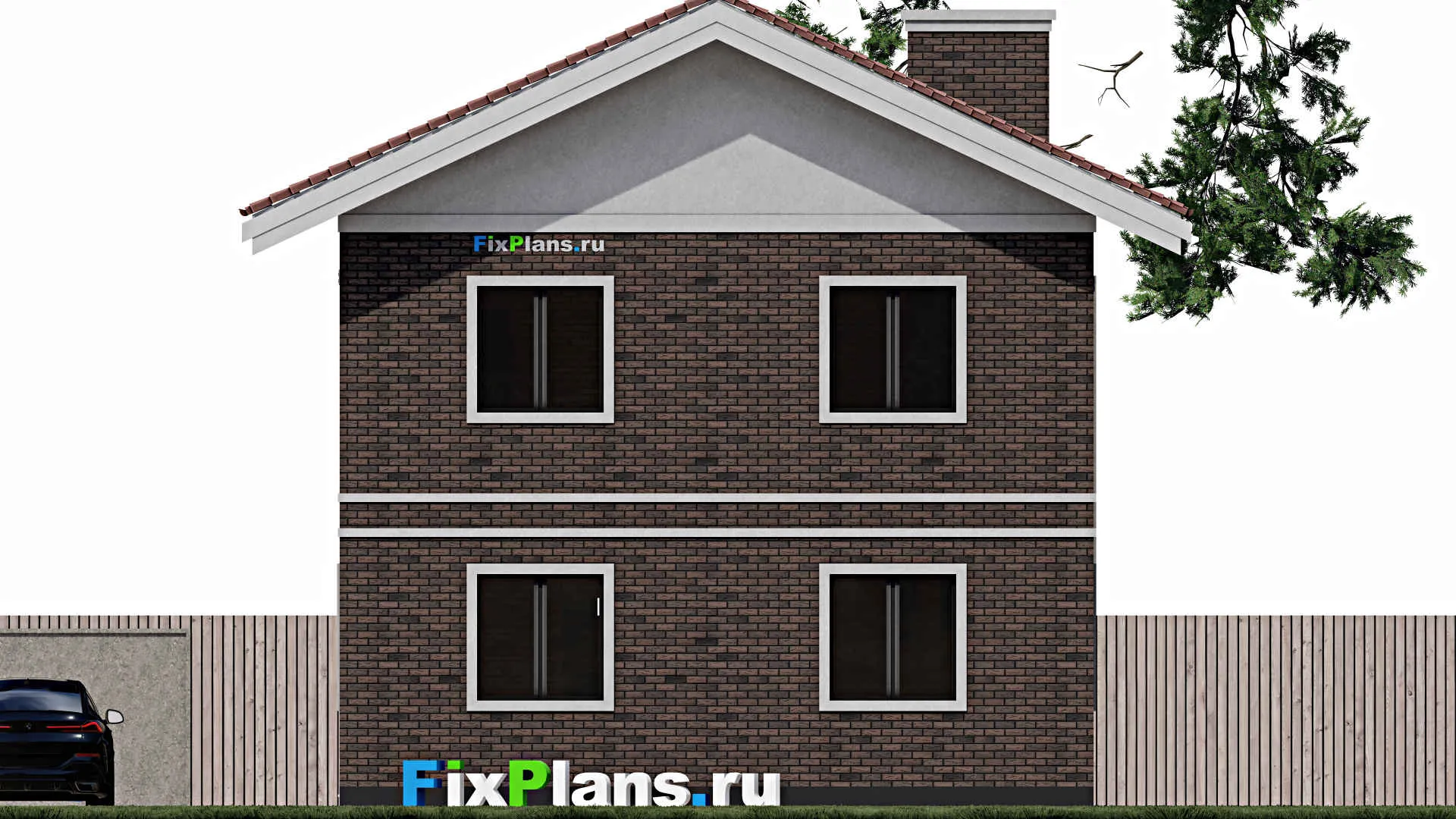 F-0854 - Проект двухэтажного дома 9 на 12, площадью 160 м² с балконом и 3 спальнями