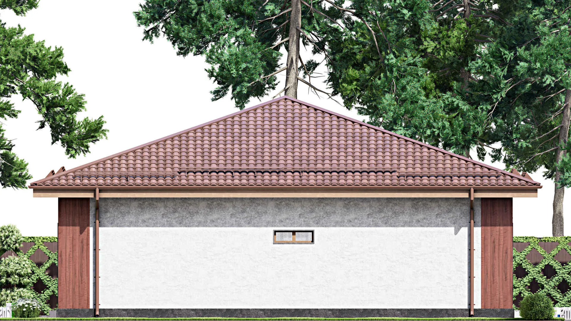 F-14417 - Проект одноэтажного дома 14 на 15, площадью 160 м² с террасой и 3 спальнями