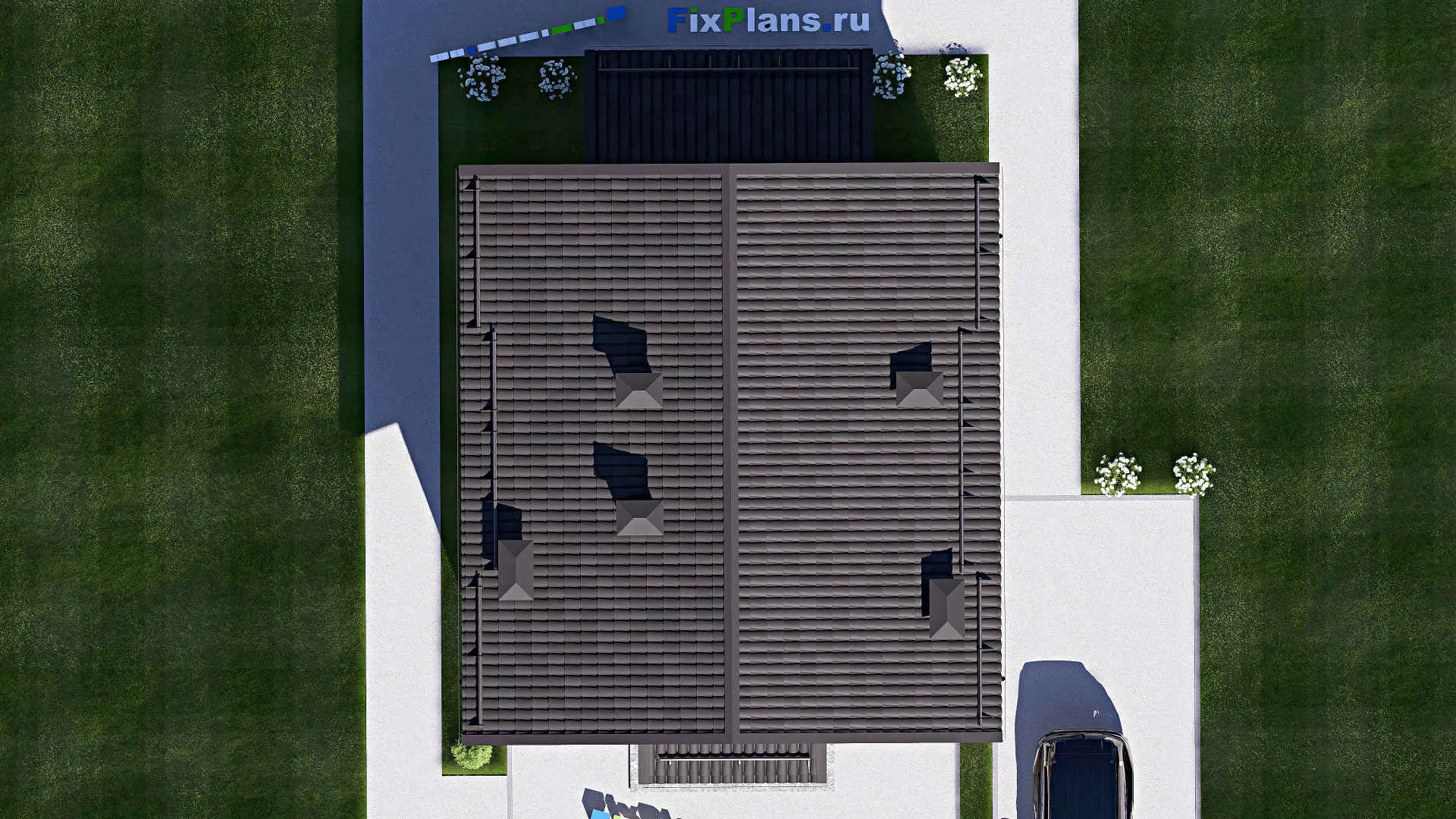 F-17036 - Проект двухэтажного дома 10 на 14, площадью 150 м² с террасой и 4 спальнями