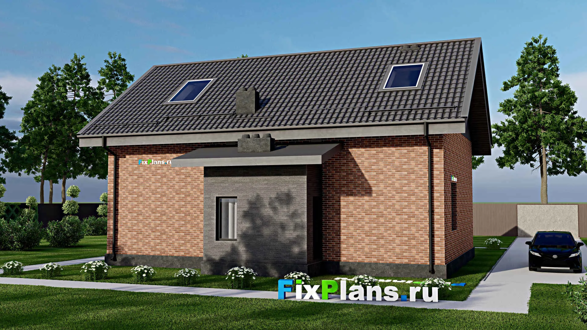 F-4130 - Проект дома с мансардой 12 на 13, площадью 200 м² с 6 спальнями