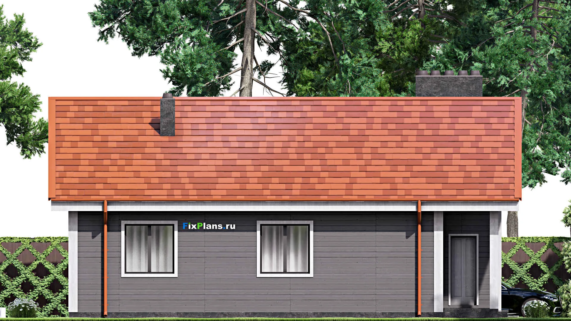 F-15830 - Проект одноэтажного дома 11 на 13, площадью 100 м² с 3 спальнями