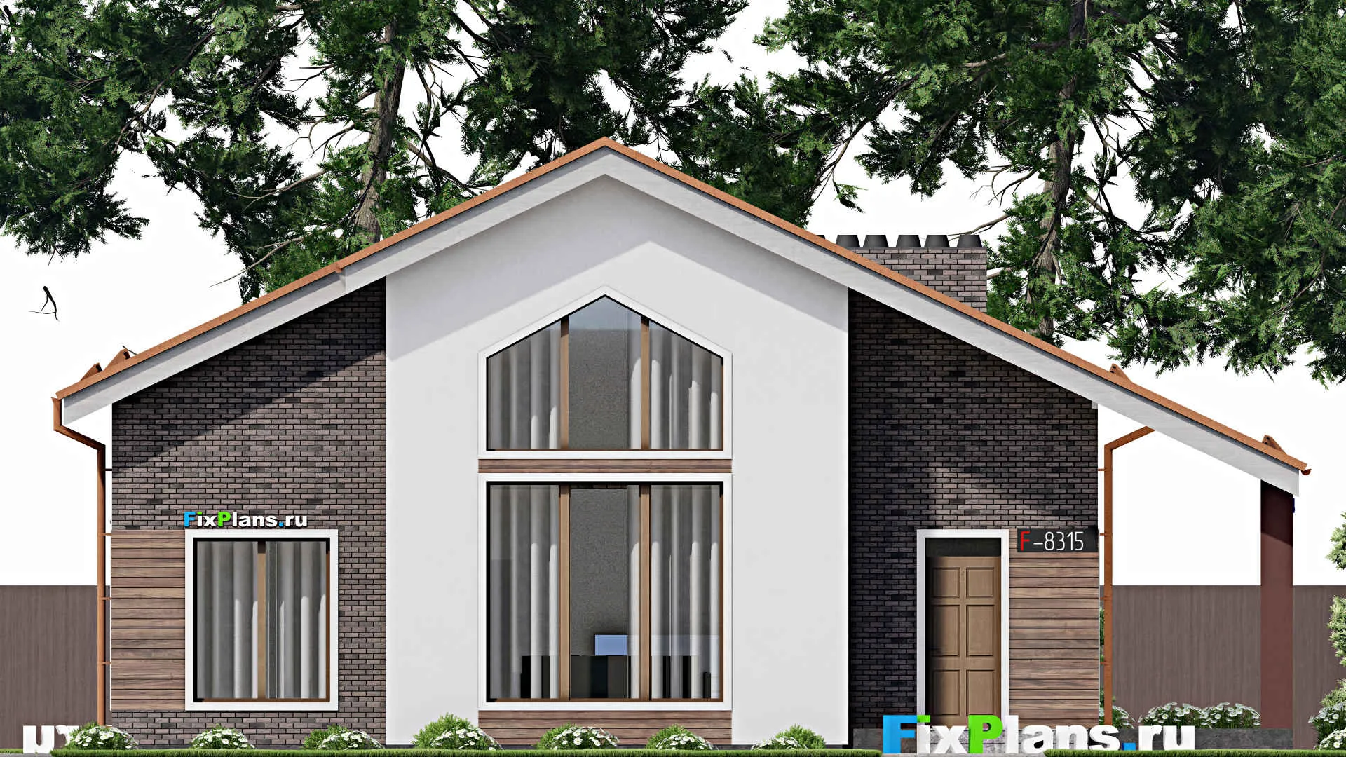 F-8315 - Проект одноэтажного дома 14 на 15, площадью 160 м² с 3 спальнями