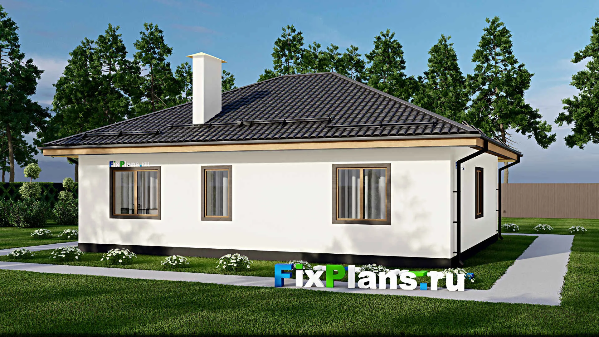 F-4391 - Проект одноэтажного дома 11 на 13, площадью 110 м² с 3 спальнями