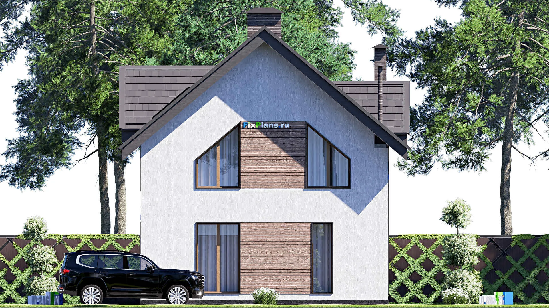 F-19367 - Планы дома с мансардой 10 на 13, площадью 160 м² с 4 спальнями