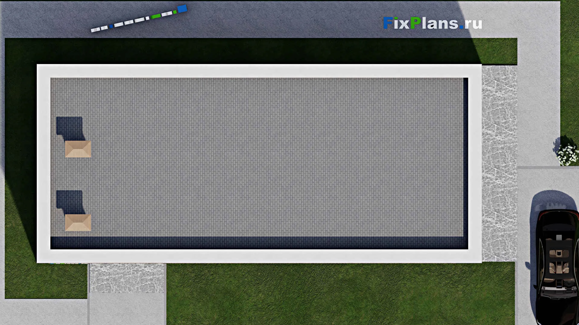 F-7244 - Проект бани 10 на 20, площадью 140 м² с бассейном и санузлом