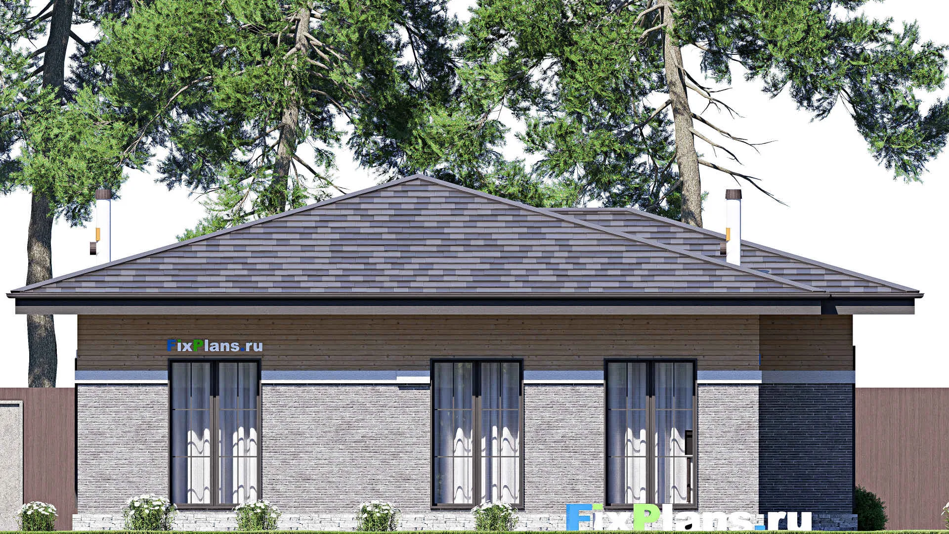 F-20744 - Проект одноэтажного дома 13 на 17, площадью 150 м² с 3 спальнями