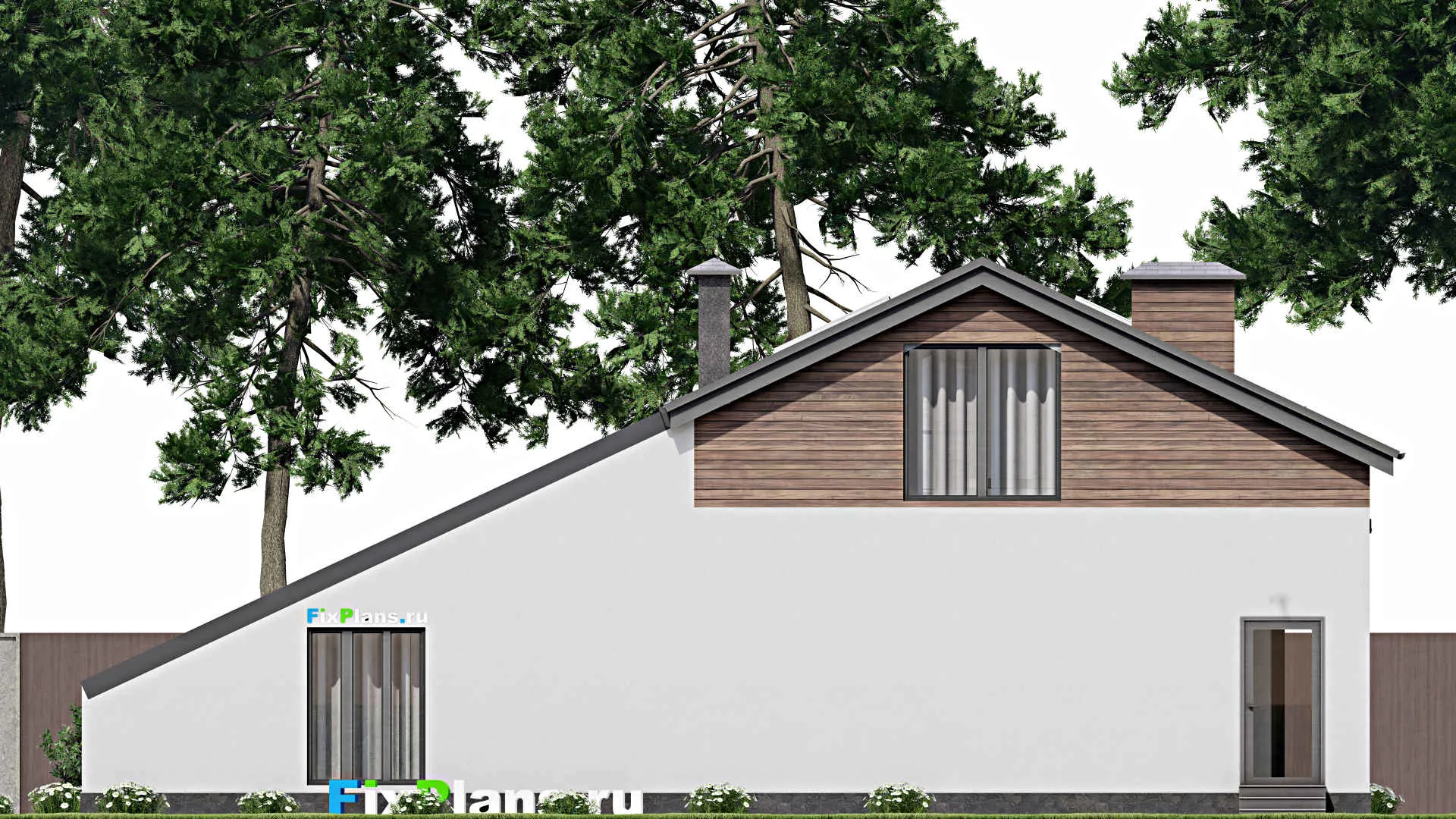 F-3959 - Проект дома с мансардой 14 на 17, площадью 190 м² с баней, бассейном и 1 спальнями