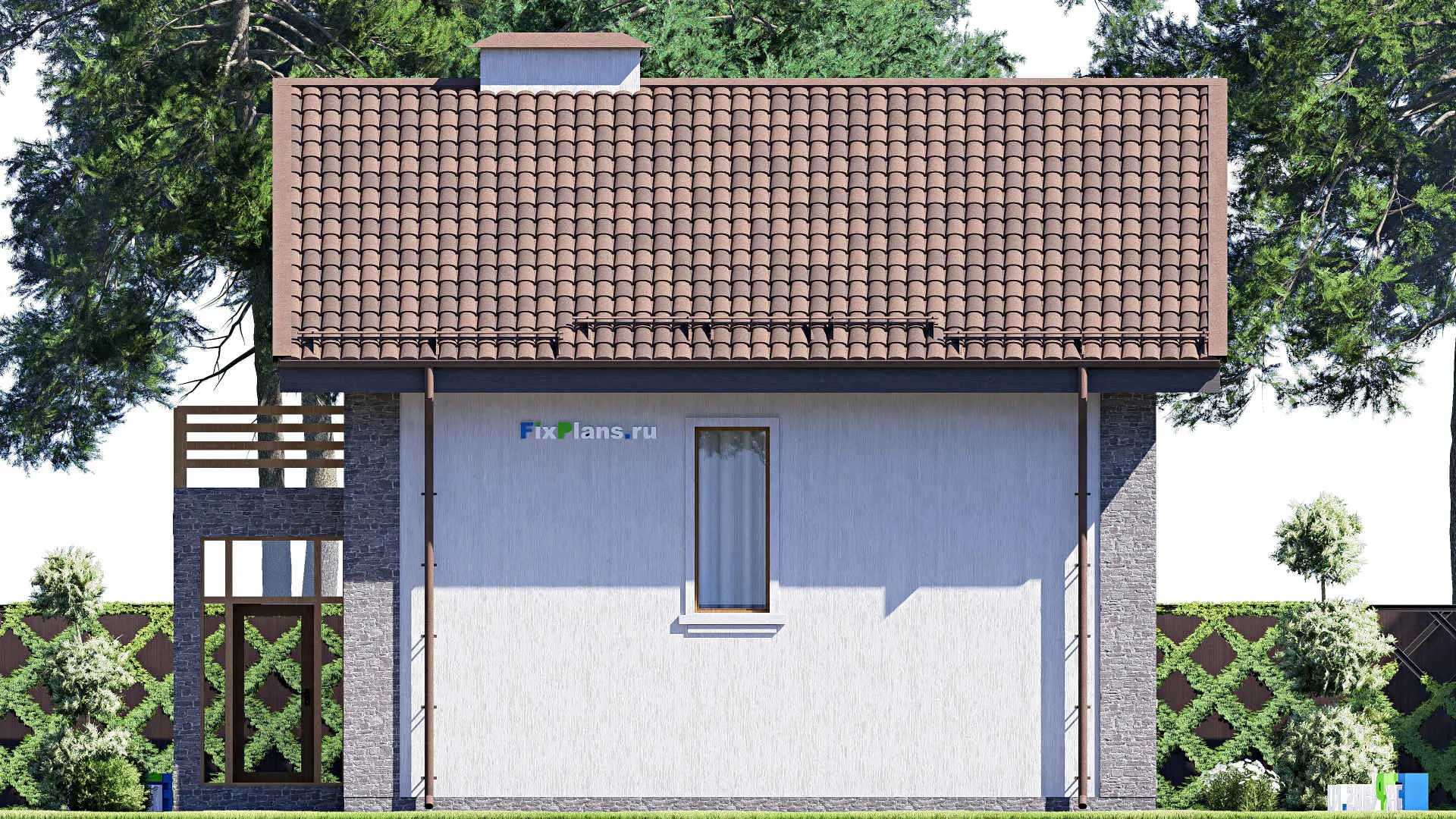 F-17396 - Проект дома с мансардой 10 на 12, площадью 130 м² с балконом и 4 спальнями