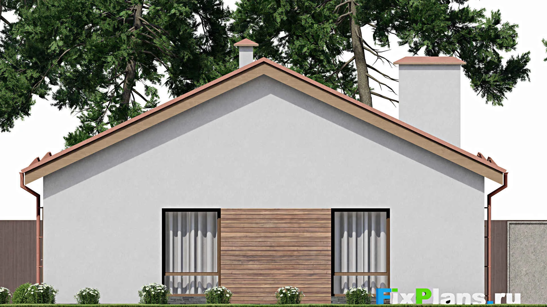 F-9602 - Проект одноэтажного дома 12 на 15, площадью 130 м² с 3 спальнями