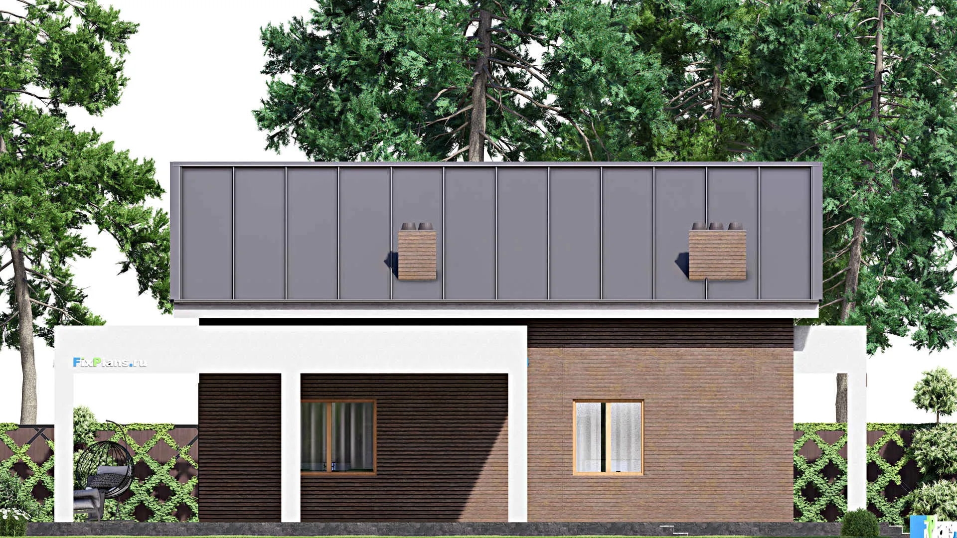 F-15965 - Проект дома с мансардой 13 на 19, площадью 250 м² с террасой и 3 спальнями