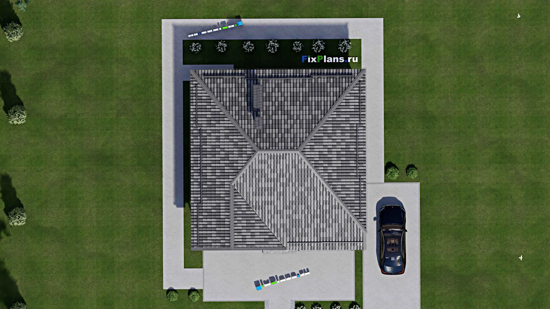 F-10367 - План одноэтажного дома 12 на 13, площадью 110 м² с 2 спальнями