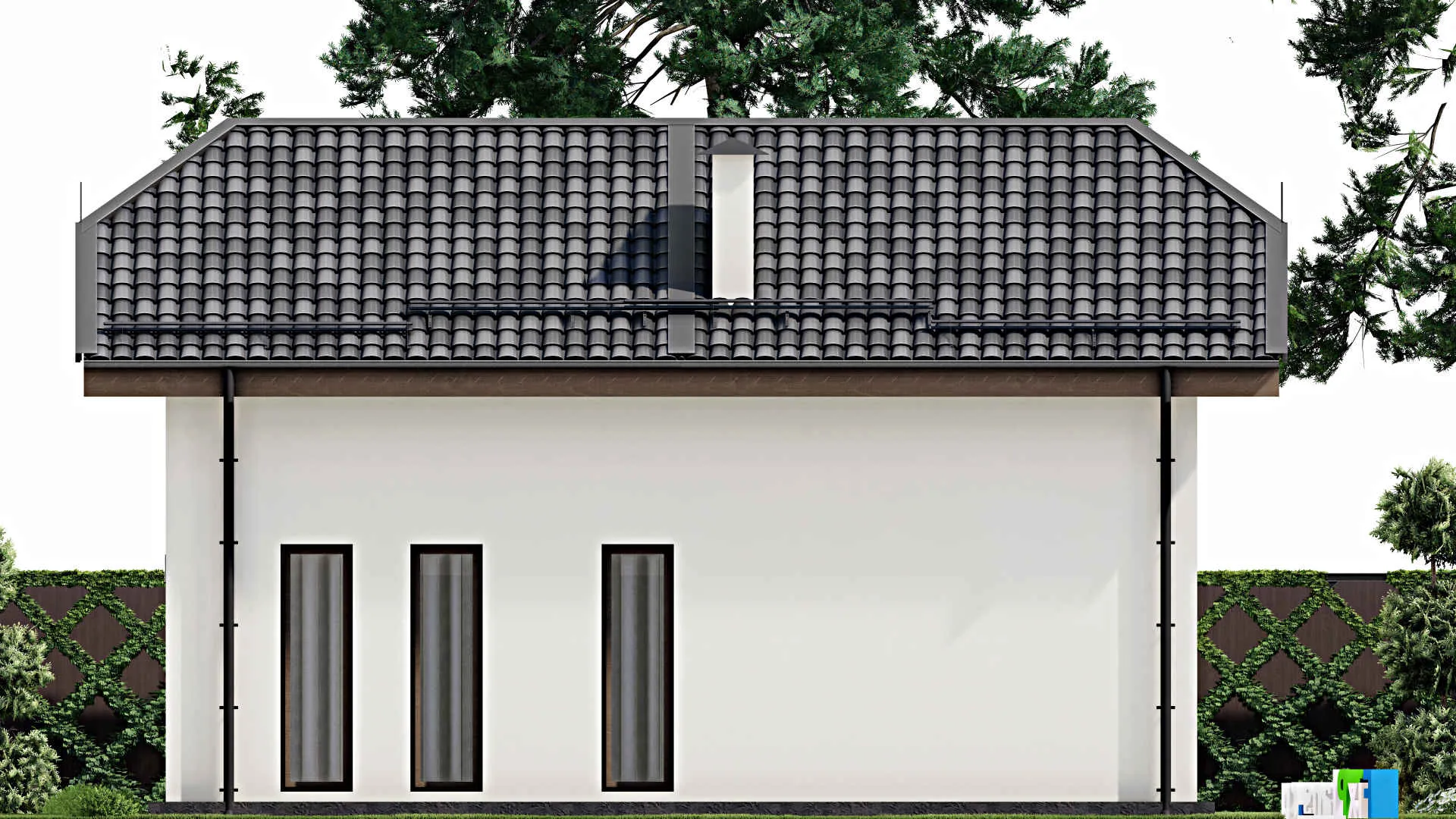 F-5804 - Проект дома с мансардой 9 на 11, площадью 130 м² с 4 спальнями