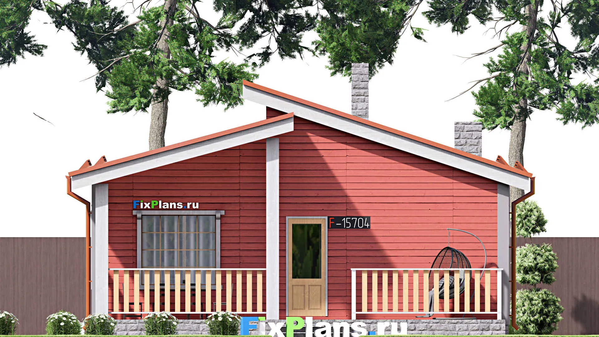 F-15704 - Проект бани 10 на 11, площадью 90 м² с комнатой отдыха, терассой и санузлом