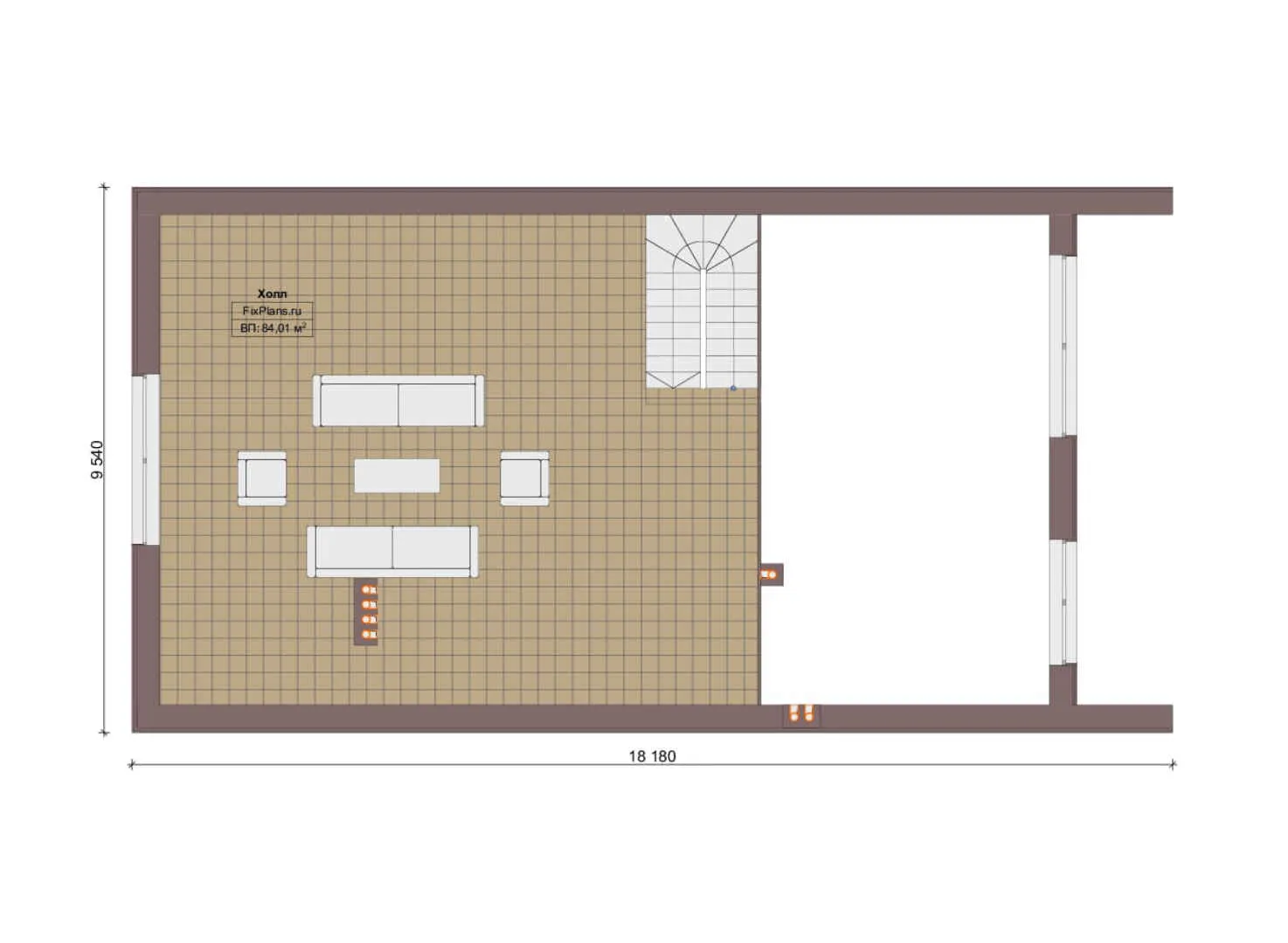 F-16550 - Планы дома с мансардой 13 на 19, площадью 250 м² с 3 спальнями