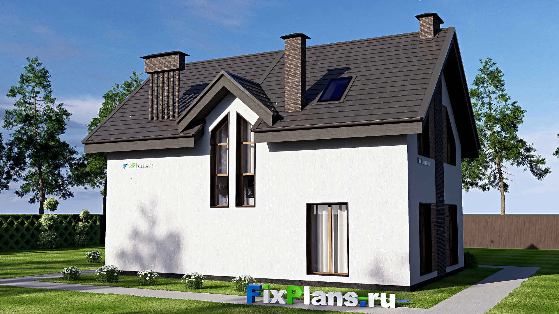 F-19367 - Планы дома с мансардой 10 на 13, площадью 160 м² с 4 спальнями