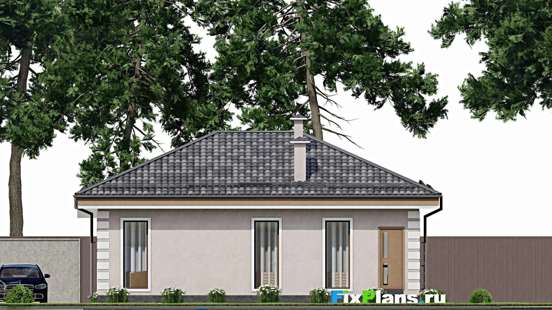 F-10367 - План одноэтажного дома 12 на 13, площадью 110 м² с 2 спальнями