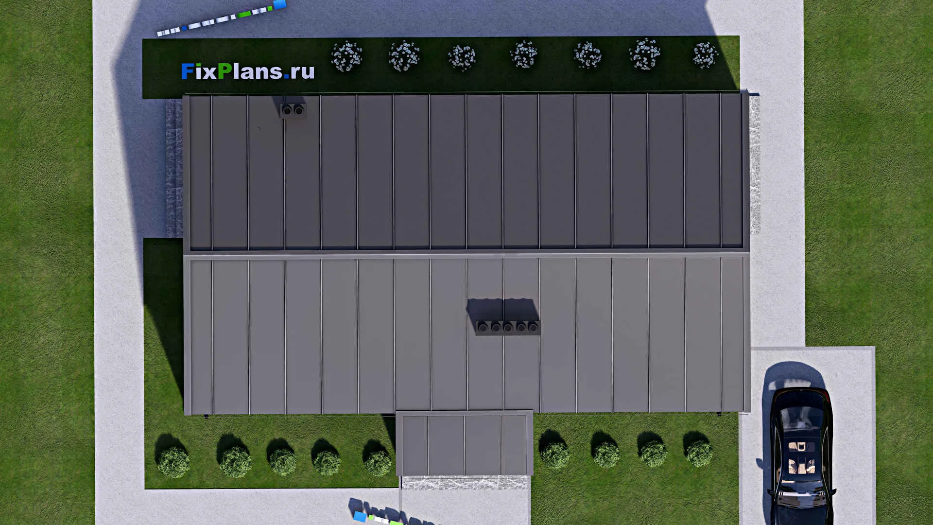 F-15785 - Проект одноэтажного дома 12 на 17, площадью 140 м² с террасой и 3 спальнями