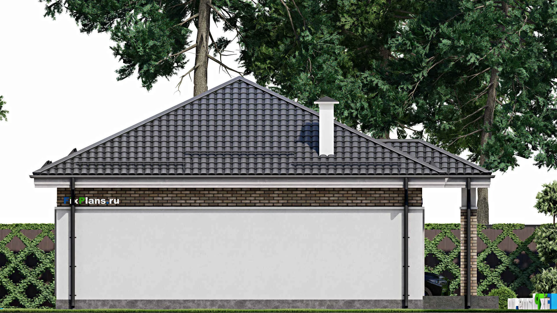 F-2573 - Проект одноэтажного дома 11 на 11, площадью 90 м² с 1 спальнями