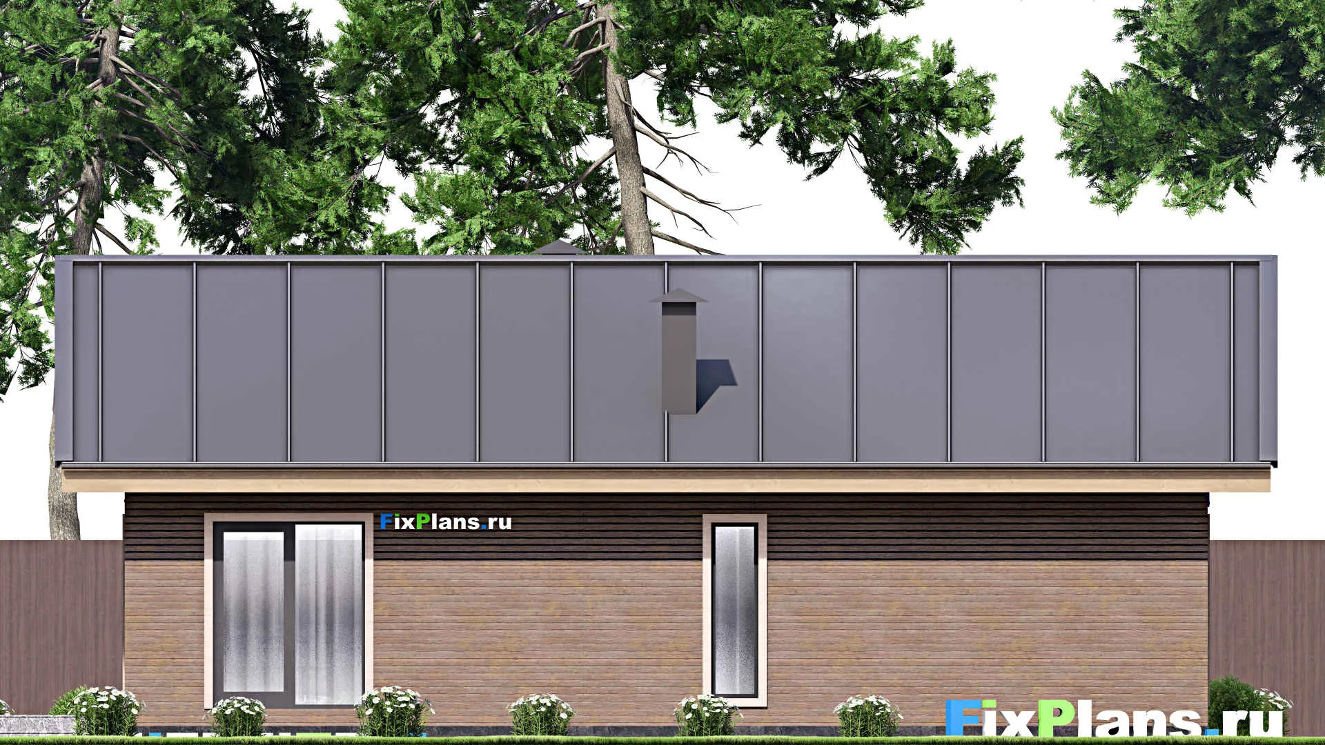 F-13778 - Проект одноэтажного дома 11 на 16, площадью 140 м² с террасой и 2 спальнями