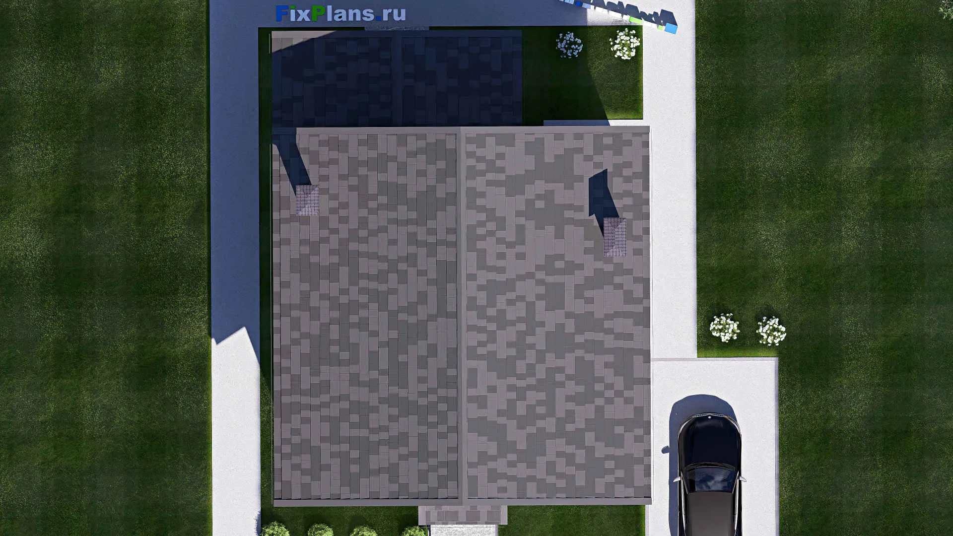 F-20069 - Проект дома с мансардой 10 на 15, площадью 170 м² с террасой и 4 спальнями